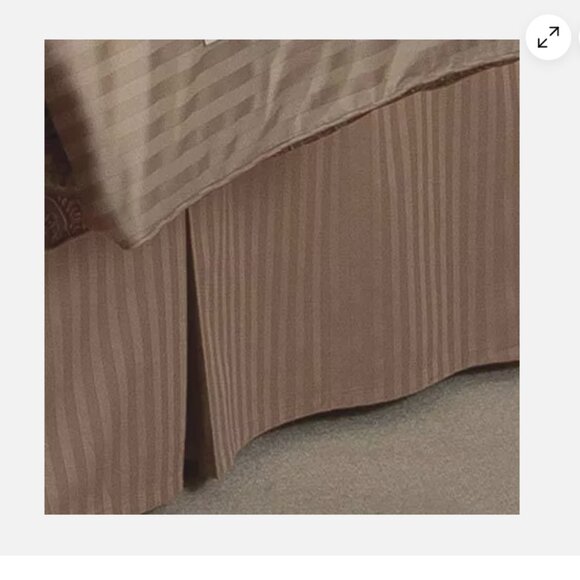BRAND NEW CHARISMA PAXTON STRIPED TAUPE CALIFORNIA KING BEDSKIRT, NEW - Picture 4 of 7